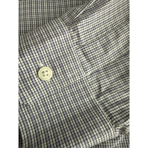 Michael Kors Mens XL Button up Long Sleeve Shirt with Roll up Tabs Check Pattern - Picture 4 of 4